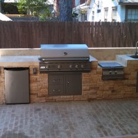 Outdoor refrigerator, side burner free with built-in grill!