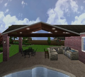 Outdoor Living Patio and Pool