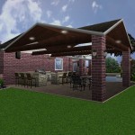 Covered Patio with wooden beams