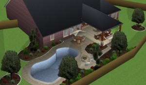 Outdoor Covered Patio and Pool