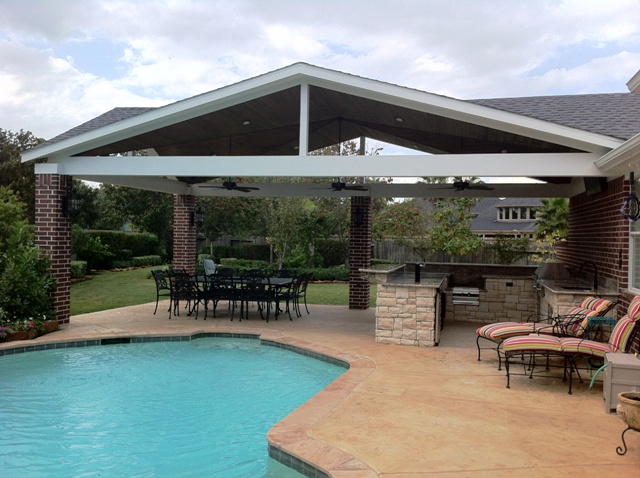 Covered Outdoor Kitchen By Pool