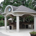 Covered Patio with Built in Clock