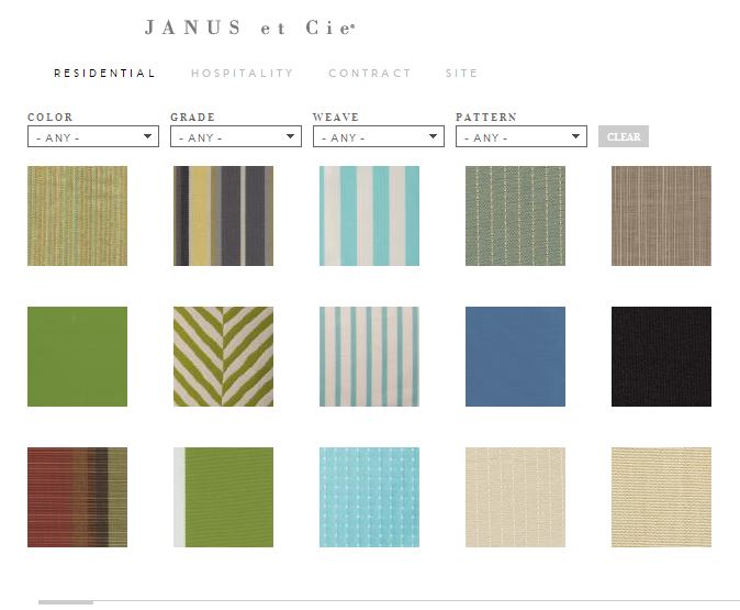 Outdoor furniture trends 2014? Try custom fabrics, like these textiles by Janus et Cie, says Houston outdoor living space designer Lisha Maxey of Outdoor Homescapes of Houston in a blog post at www.outdoorhomescapes.com