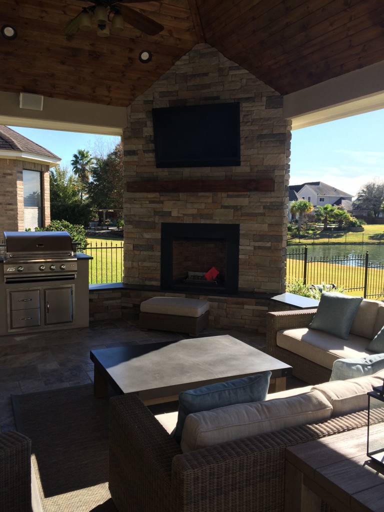 Houston Patio A Stylish Addition to Waterfront Home