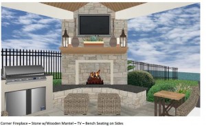 Custom Covered Patio 3d design rendering