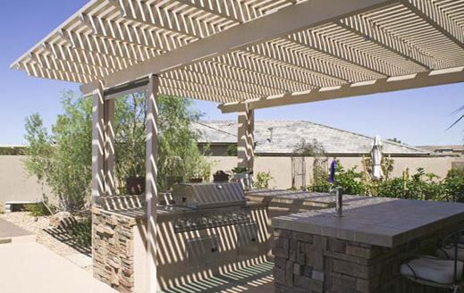 Aluminum pergola Over Outdoor Kitchen