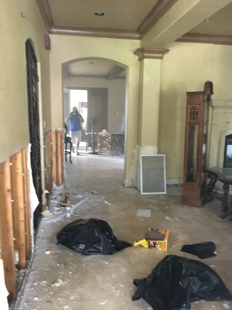 For Houston homeowners who survived Hurricane Harvey, insurance claims are the next big storm on the horizon. Here, Wayne Franks, owner of Outdoor Homescapes of Houston walks through a flood-damaged property in Bellaire documenting building materials, finishes and furnishings to make sure the homeowner is fully reimbursed by the insurance company. More at www.outdoorhomescapes.com/blog