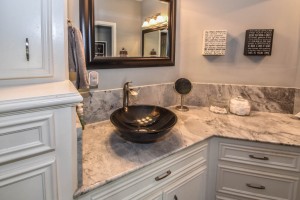 Remodeled Bathroom Counters and Cabinets 