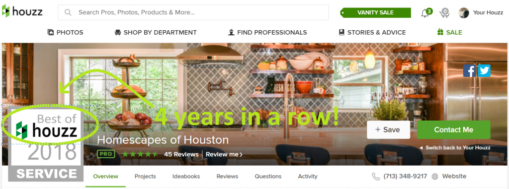 screenshot best of houzz 2018 profile pic with graphic markups