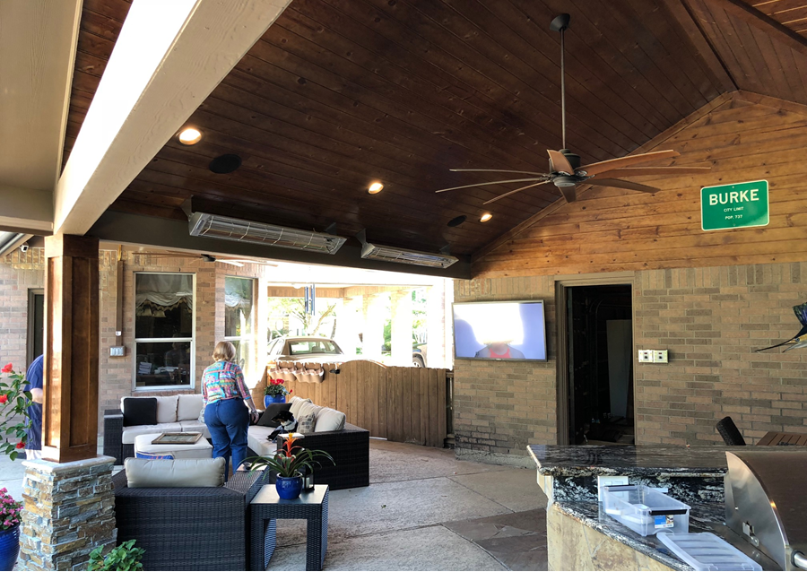 This large covered patio in Spring, TX was designed and built by Outdoor Homescapes of Houston. More at www.outdoorhomescapes.com/blog